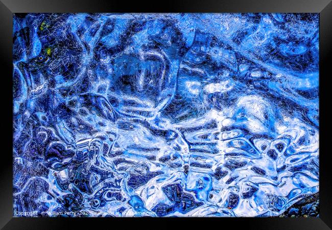 Diamond Like Ice Abstract Jokulsarlon Glacier Lago Framed Print by William Perry