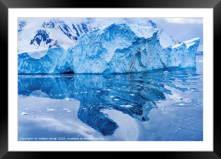 Iceberg Reflection Dorian Bay Antarctica Framed Mounted Print by William Perry