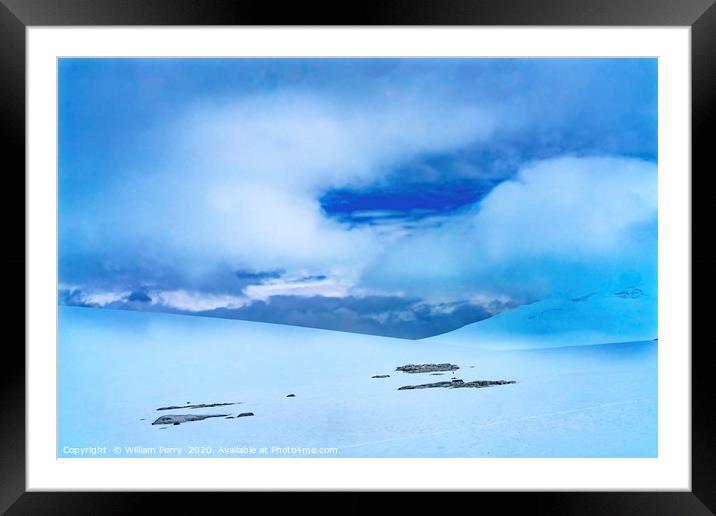 Blue Glaciers Damoy Point Antarctica Framed Mounted Print by William Perry