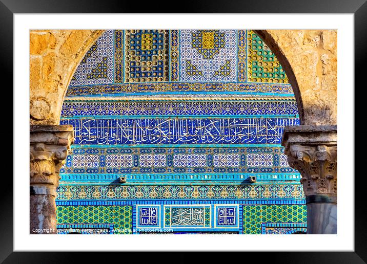 Dome Rock Islamic Designs Mosque Temple Mount Jeru Framed Mounted Print by William Perry