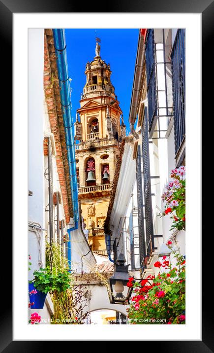 Flower Street Torre del Aliminar Tower Mezquita Co Framed Mounted Print by William Perry