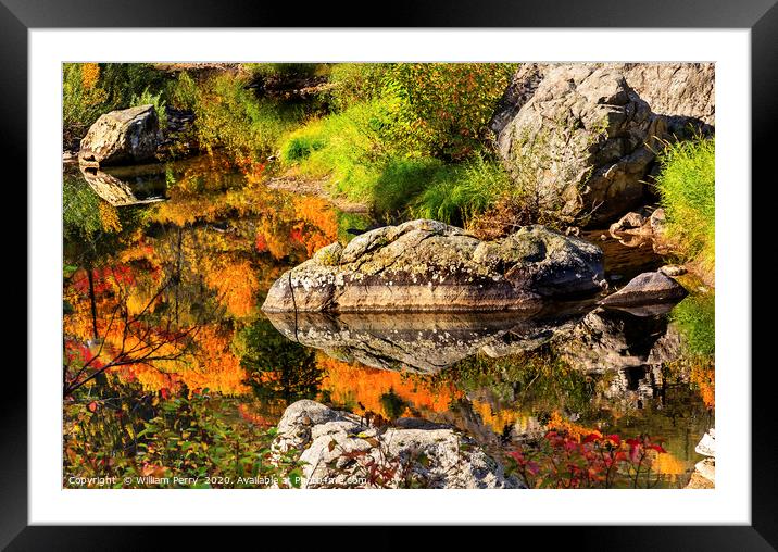 Fall Colors Orange Fire Wenatchee River Valley Was Framed Mounted Print by William Perry