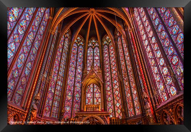 Stained Glass Sainte Chapelle  Cathedral Paris Fra Framed Print by William Perry