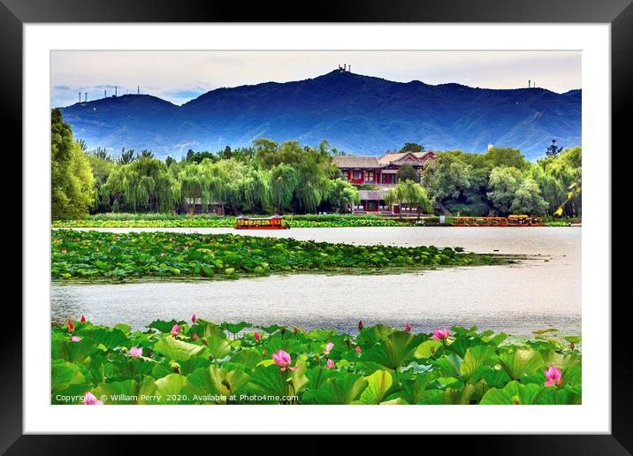 Boat Pavlilon Summer Palace Beijing, China Framed Mounted Print by William Perry
