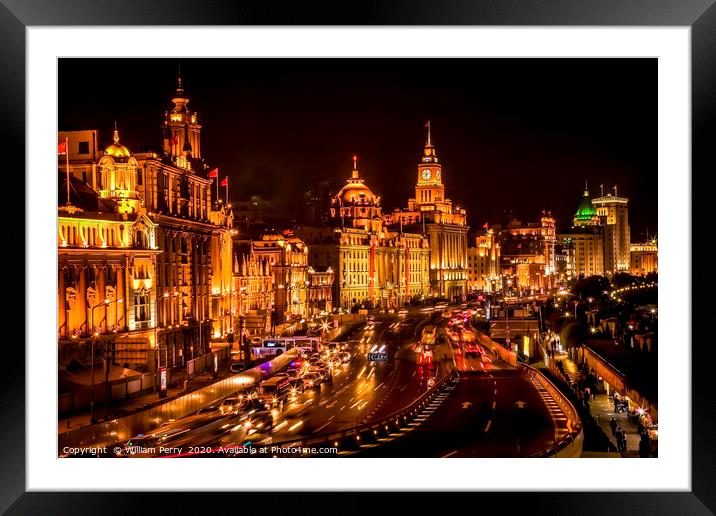 The Bund in Shanghai China  Framed Mounted Print by William Perry