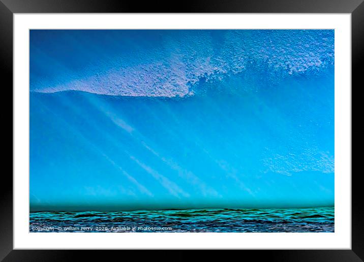 Blue Iceberg Water Abstract Background Antarctica Framed Mounted Print by William Perry