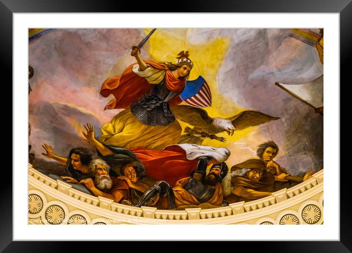 Lady Liberty Apothesis US Capitol Dome Rotunda Was Framed Mounted Print by William Perry