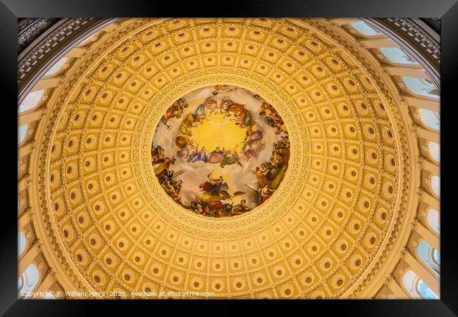 US Capitol Dome Rotunda Apothesis Washington DC Framed Print by William Perry