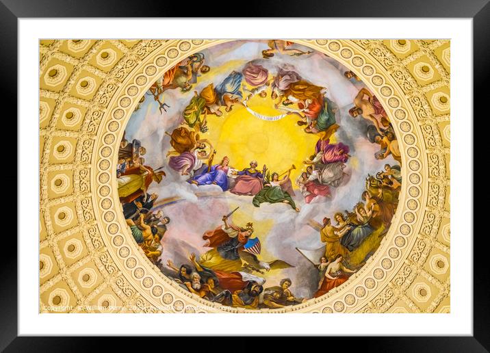 George Washington Apothesis US Capitol Dome Rotund Framed Mounted Print by William Perry
