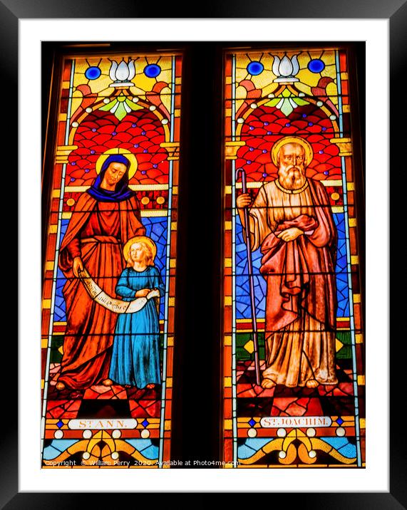 Saints Stained Glass San Fernando Cathedral San An Framed Mounted Print by William Perry