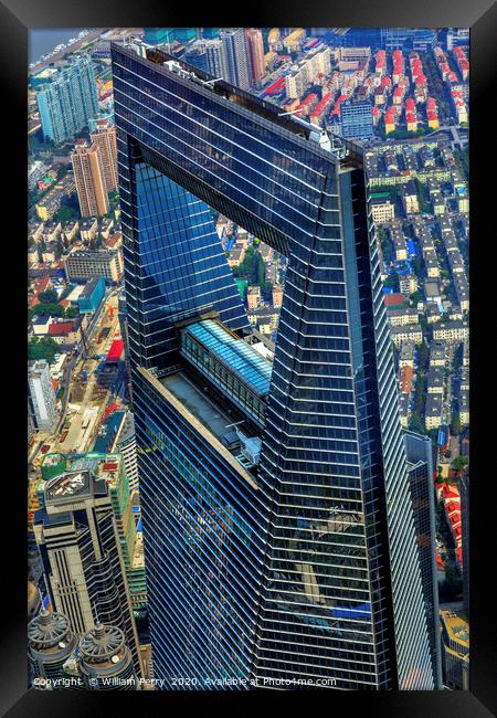 Shanghai World Financial Center China Framed Print by William Perry