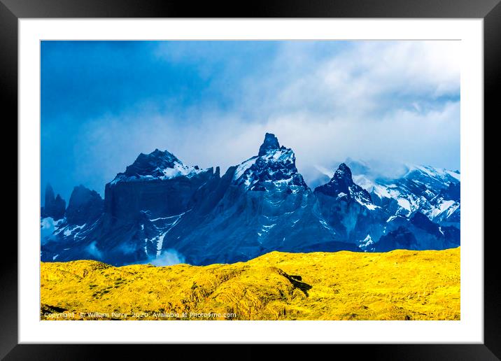 Paine Horns Torres del Paine National Park Chile Framed Mounted Print by William Perry