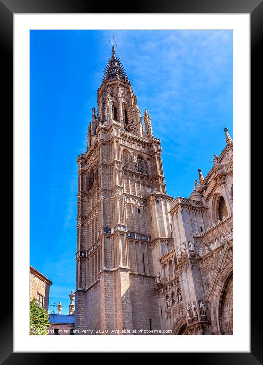 Cathedral Spire Tower Toledo Spain Framed Mounted Print by William Perry