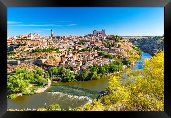 Alcazar Fortress Churches Medieval City Tagus Rive Framed Print by William Perry