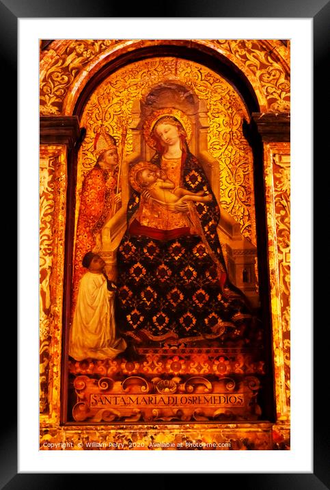 16th Century Madonna Christ Painting Seville Cathe Framed Mounted Print by William Perry