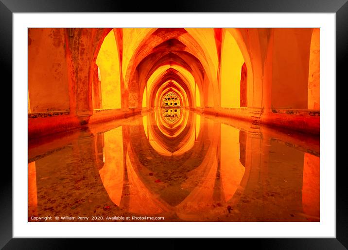 Baths Banos of Dona Maria de Padilla Alcazar Royal Framed Mounted Print by William Perry