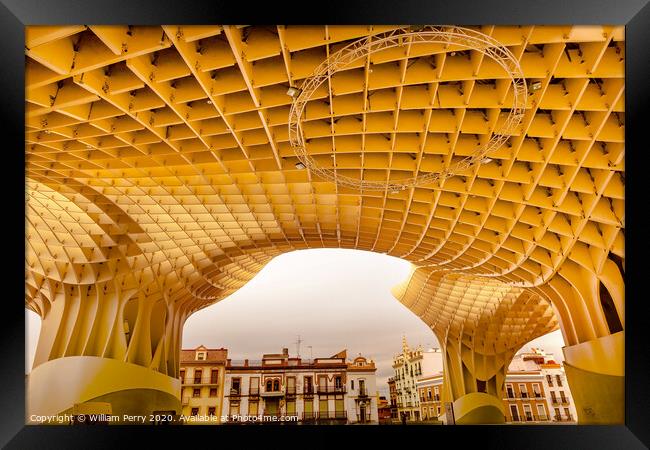 The Mushrooms Metropol Parasol Seville Andalusia Spain Framed Print by William Perry