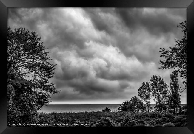 Storm Coming Padanaram View Dartmouth Massachusett Framed Print by William Perry