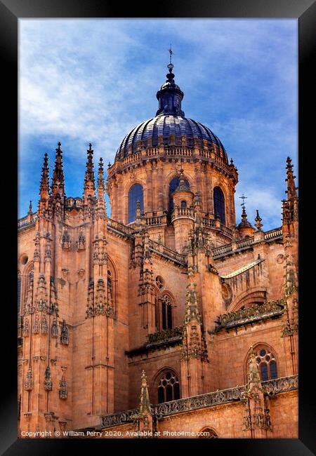 Stone Dome New Salamanca Cathedral Spain Framed Print by William Perry