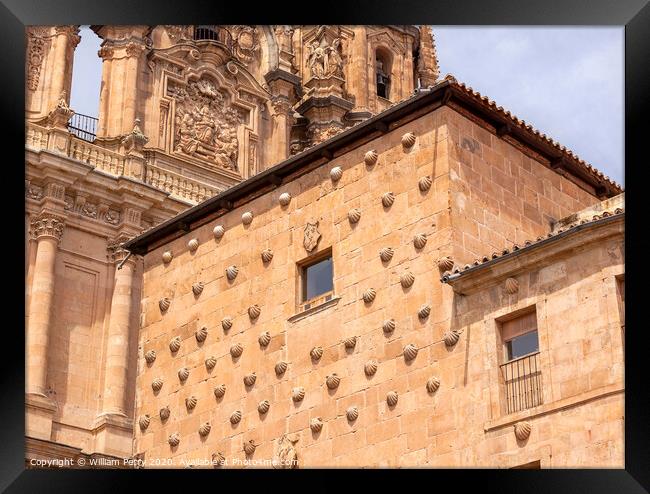 House of Scallop Shells Casa de la Conchas Salamanca Castile Spain Framed Print by William Perry