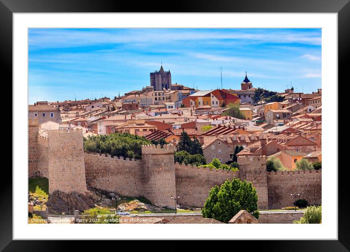 Avila Walls Ancient Medieval City Castile Spain Framed Mounted Print by William Perry