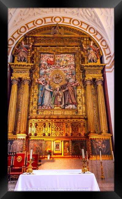 Convento de Santa Teresa Basilica Altar Avila Castile Spain Framed Print by William Perry