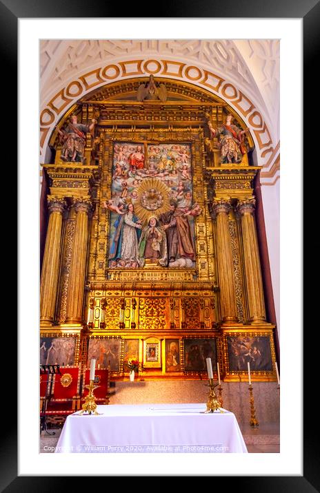 Convento de Santa Teresa Basilica Altar Avila Castile Spain Framed Mounted Print by William Perry