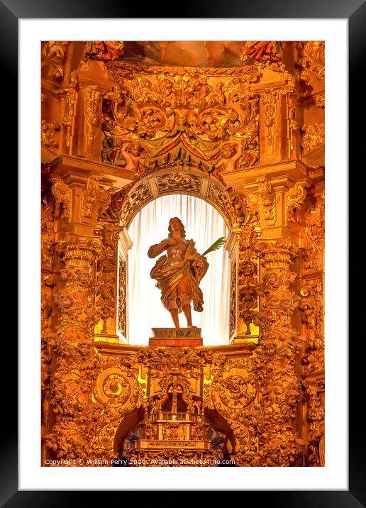 Avila Cathedral Basilica Altar Statue Mary Spain Framed Mounted Print by William Perry