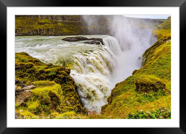 Gullfoss Waterfall Golden Circle Iceland Framed Mounted Print by William Perry