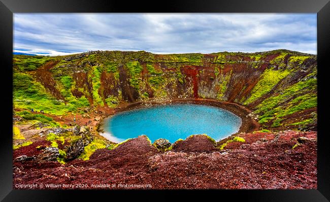 Kerio Volcano Crater Lake Golden Circle Iceland Framed Print by William Perry