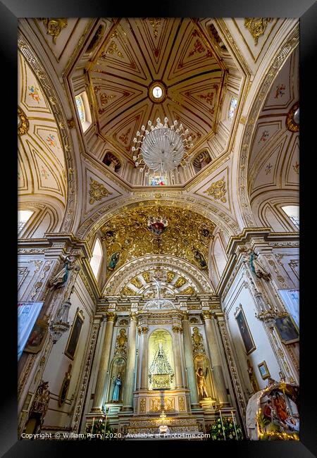Virgiin Mary Statue Basilica Our Lady Solitude Church Oaxaca Mexico Framed Print by William Perry