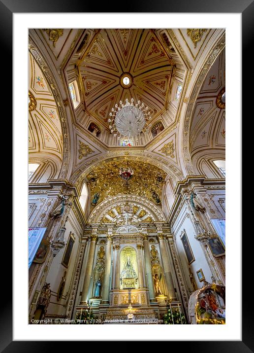 Virgiin Mary Statue Basilica Our Lady Solitude Church Oaxaca Mexico Framed Mounted Print by William Perry