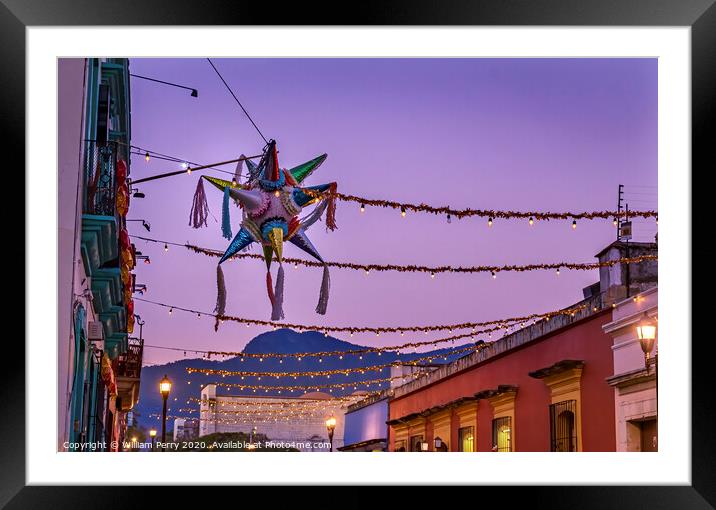 Colorful Mexican Pinata Street Oaxaca Juarez Mexico Framed Mounted Print by William Perry