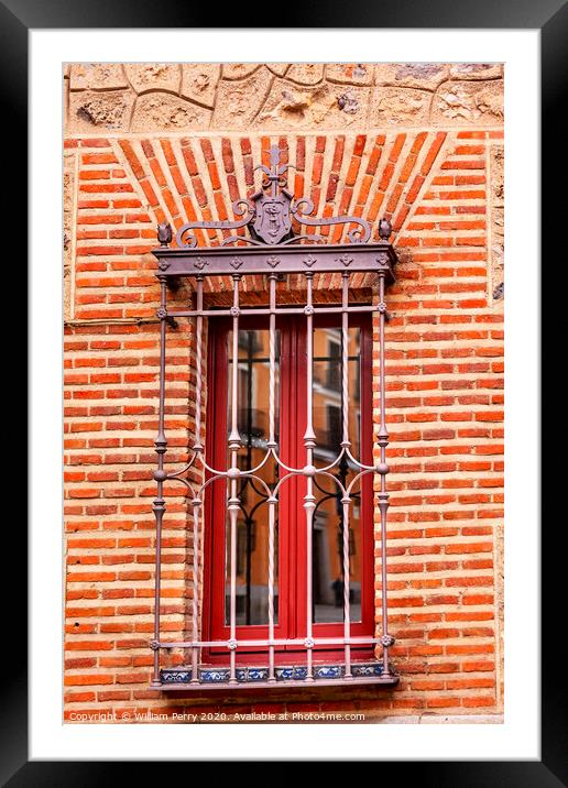 Window Casa de Cisneros Plaza de la Villa Madrid Spain Framed Mounted Print by William Perry