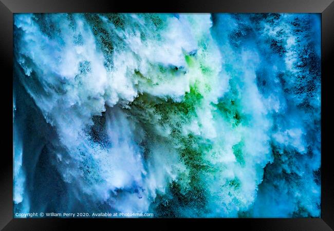 Snoqualme Falls Waterfall Abstract Washington  Framed Print by William Perry