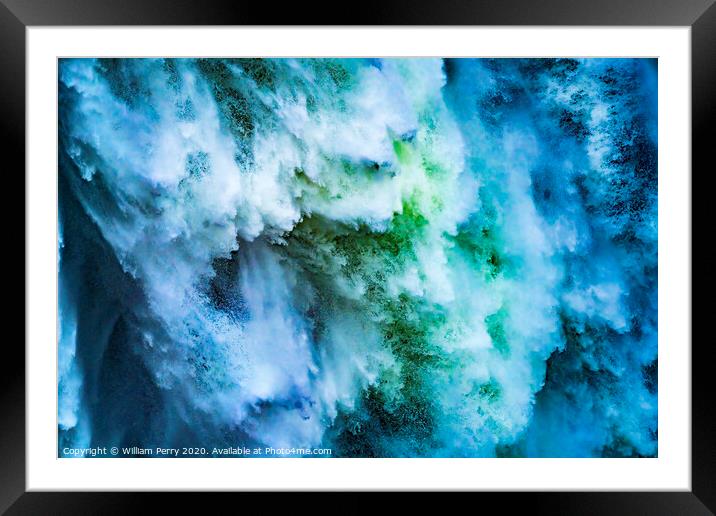 Snoqualme Falls Waterfall Abstract Washington  Framed Mounted Print by William Perry