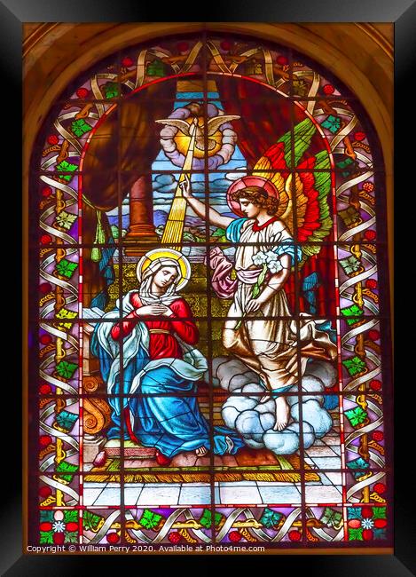 Annunciation Stained Glass San Francisco el Grande Madrid Spain Framed Print by William Perry