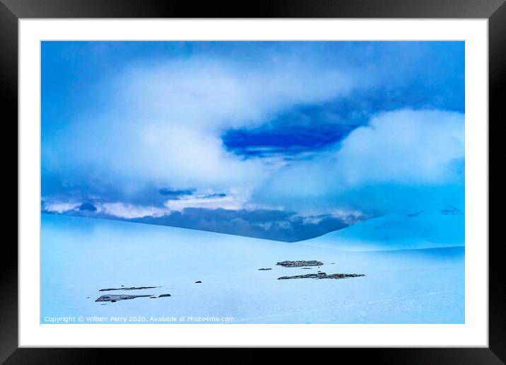 Snow Mountains Blue Glaciers Damoy Point Antarctica Framed Mounted Print by William Perry