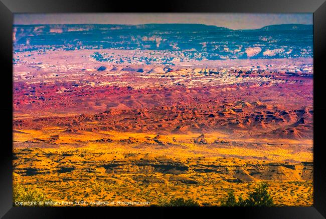 Red Canyon San Rafael Reef View Area I-70 Highway Utah Framed Print by William Perry