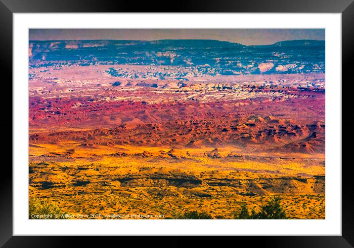 Red Canyon San Rafael Reef View Area I-70 Highway Utah Framed Mounted Print by William Perry