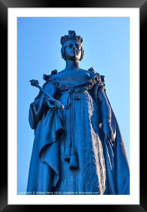Queen Statue Provincial Capital Legislative Buildiing Victoria Canada Framed Mounted Print by William Perry