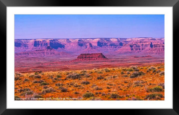 Valley of the Gods Mesa Rock Formations Monument Valley Utah Framed Mounted Print by William Perry