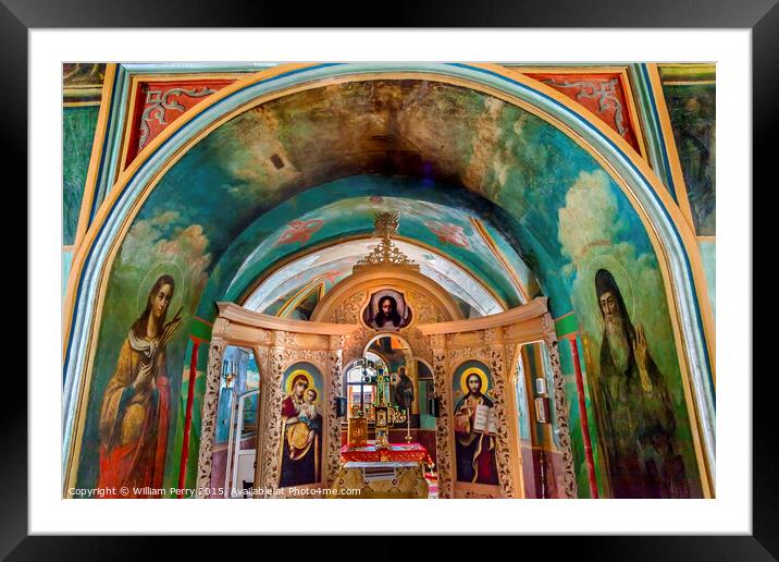 Ancient Mosaics Icons Screen Rectory Saint Michael Vydubytsky Mo Framed Mounted Print by William Perry
