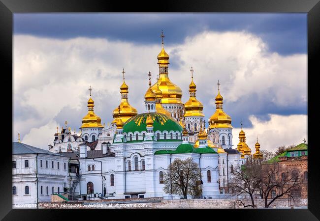 Uspenskiy Cathedral Lavra Cathedral Kiev Ukraine Framed Print by William Perry