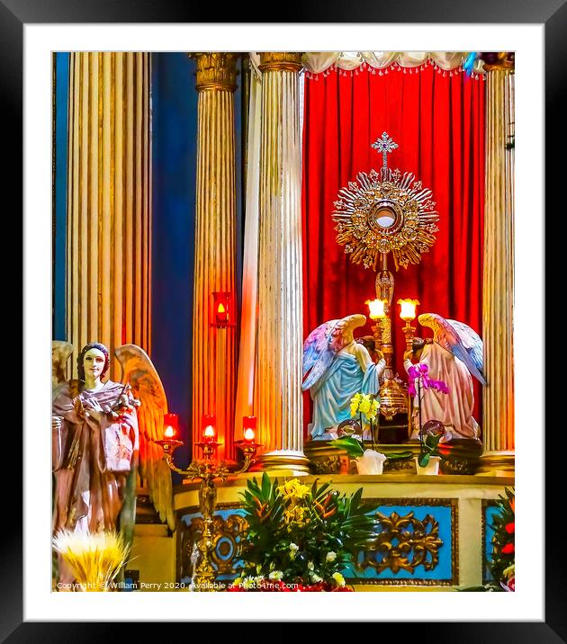 Colorful Angels Altar Church of Immaculate Concepcton Puebla Mex Framed Mounted Print by William Perry