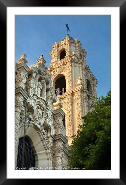 Front Ornate Steeple Mission Dolores San Francisco California Framed Mounted Print by William Perry