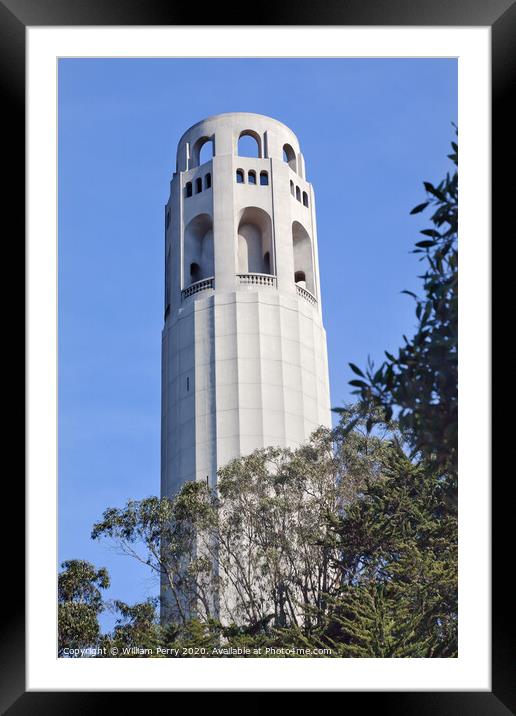 Coit Tower San Francisco California Framed Mounted Print by William Perry