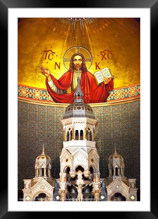 Christ the Pantocrator Interior Saint Peter Paul Catholic Church Framed Mounted Print by William Perry