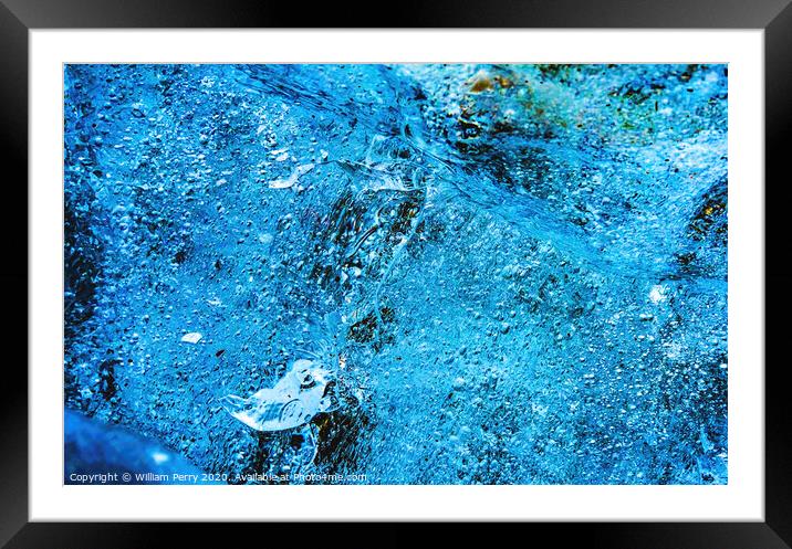 Glacier Ice Abstract Torres del Paine National Park Chile Framed Mounted Print by William Perry