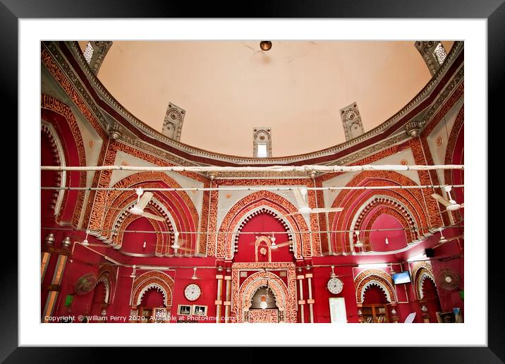 Jama't Khana Mosque Nizamuddin Complex Interior New Delhi India Framed Mounted Print by William Perry